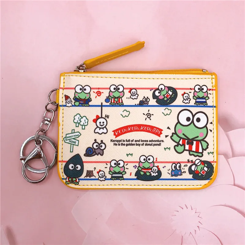 Kawaii Sanrio Kero Kero Keroppi Anime Cartoon Work Card Sleeve Change Card Bag Accessories Decoration Girls Toys for Kids Gift