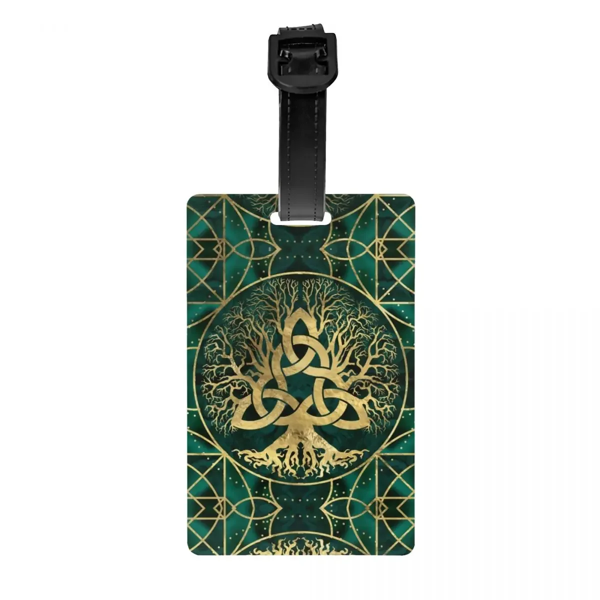 Custom Tree Of Life With Triquetra Luggage Tag Privacy Protection Vikings Baggage Tags Travel Bag Labels Suitcase