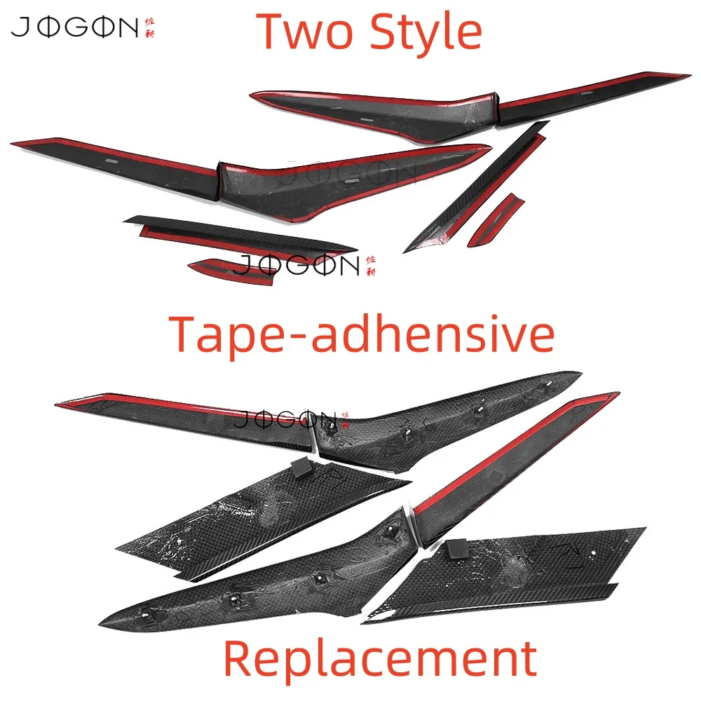 JOGON 100% حقيقية ألياف الكربون الجافة سيارة الخارجي سبويلر شرائط الجسم أطقم لشروليه C8 كورفيت Z06 ZR1 LT6 2023 2024 2025