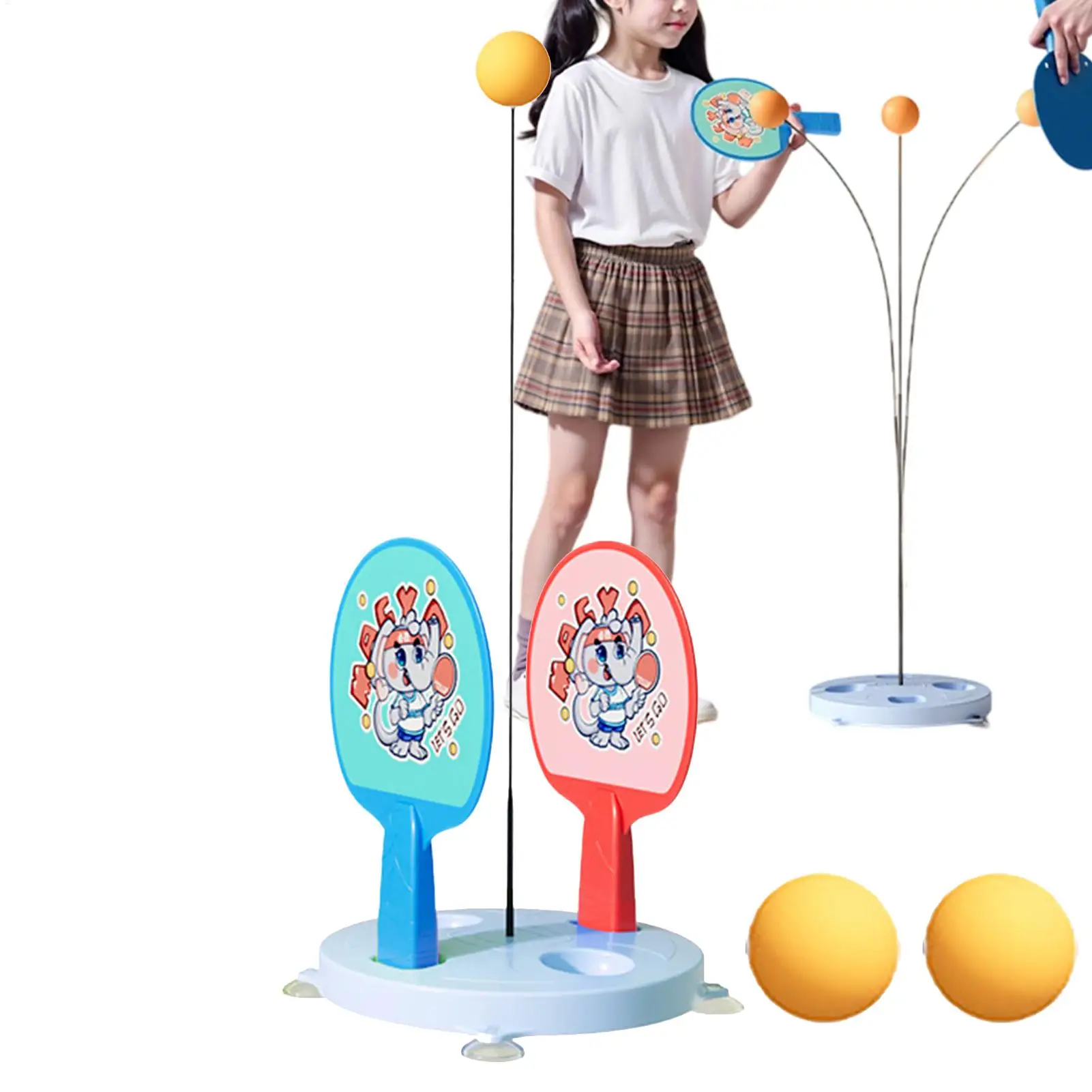 

Table Tennis Training Set with Paddles Balls, Single Sports Accessories for Indoor Outdoor Home Gym School Club Use
