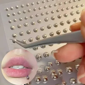 180pcs Non Piercing Bibir Kuku Stiker Perekat Tahan Air Dapat Digunakan Kembali Palsu Bibir Kuku Alis Hidung Cincin Tubuh Perut Tombol Perhiasan 12 tindik puting palsu dengan penjualan terbaik - №