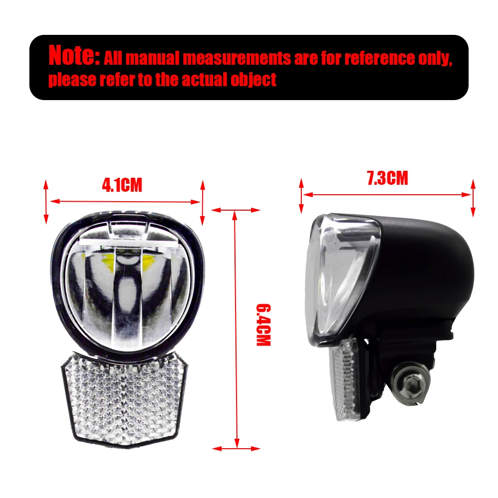 Electric Bicycle Headlight With Horn 4W 60LUX Durable Front Light and Reflector Ebike Accessories