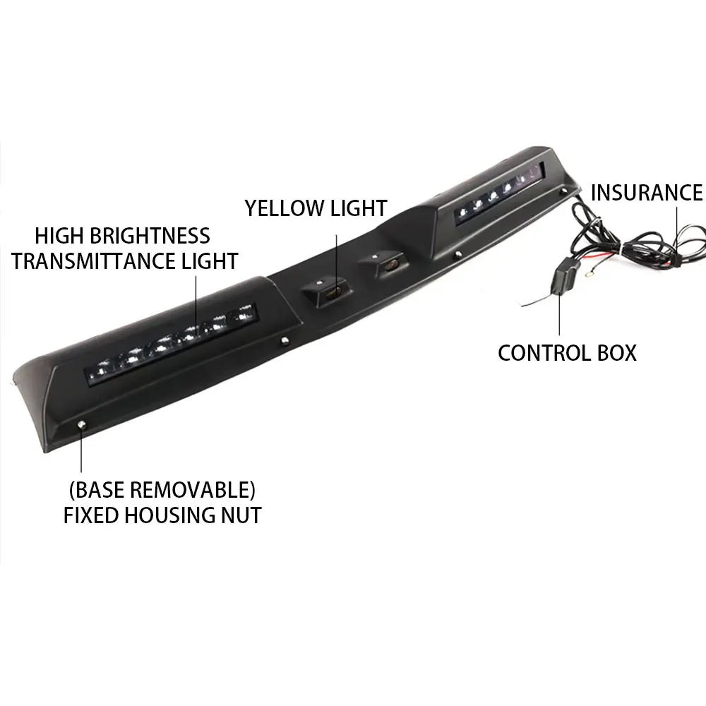 Carbon Black Color Roof Top Cover LED Front Car Roof Spoile Light bar  for Discovery 3 LR4 2006 2016 LR3 2004 2009