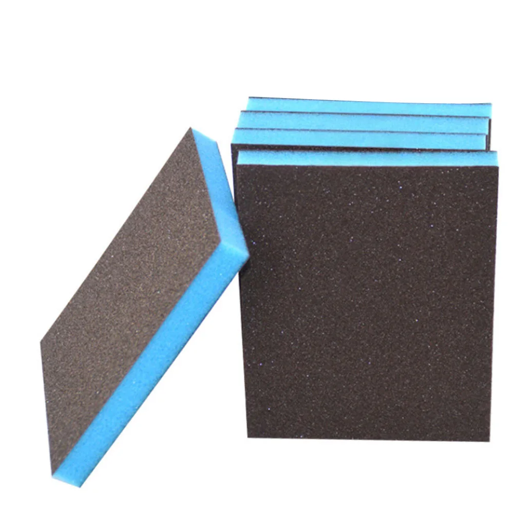 5個 80-220 #   サンディングスポンジブロック 柔軟なサンディングスポンジパッド 湿式/乾式フォームサンドペーパー研磨ブロック アルミナツール