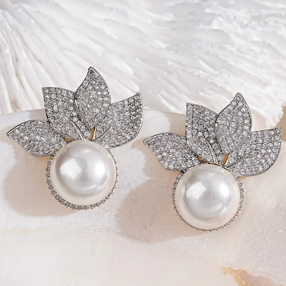 

Missvikki Vintage Shiny Pearl Drop Earrings For Noble Women Wedding Party Hollow Engraving Dubai Bridal Earrings Fashion Jewelry