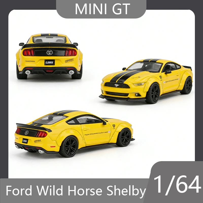 

Миниатюрная модель автомобиля MINIGT 1:64 Ford Mustang Shelby, желтая, из литого сплава, коллекционная, игрушка для мальчиков, подарок на день рождения, украшение для рабочего стола