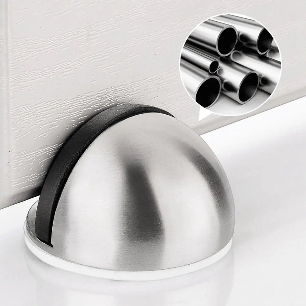 New Stainless Steel Door Stopper Non Punching Anti-collision Door Holder Hardware Nail-free Door Stop Furniture