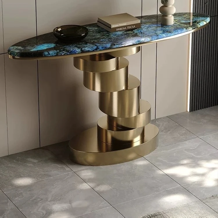 Light luxury entrance table frame base marble wall table foot entrance hallway entrance