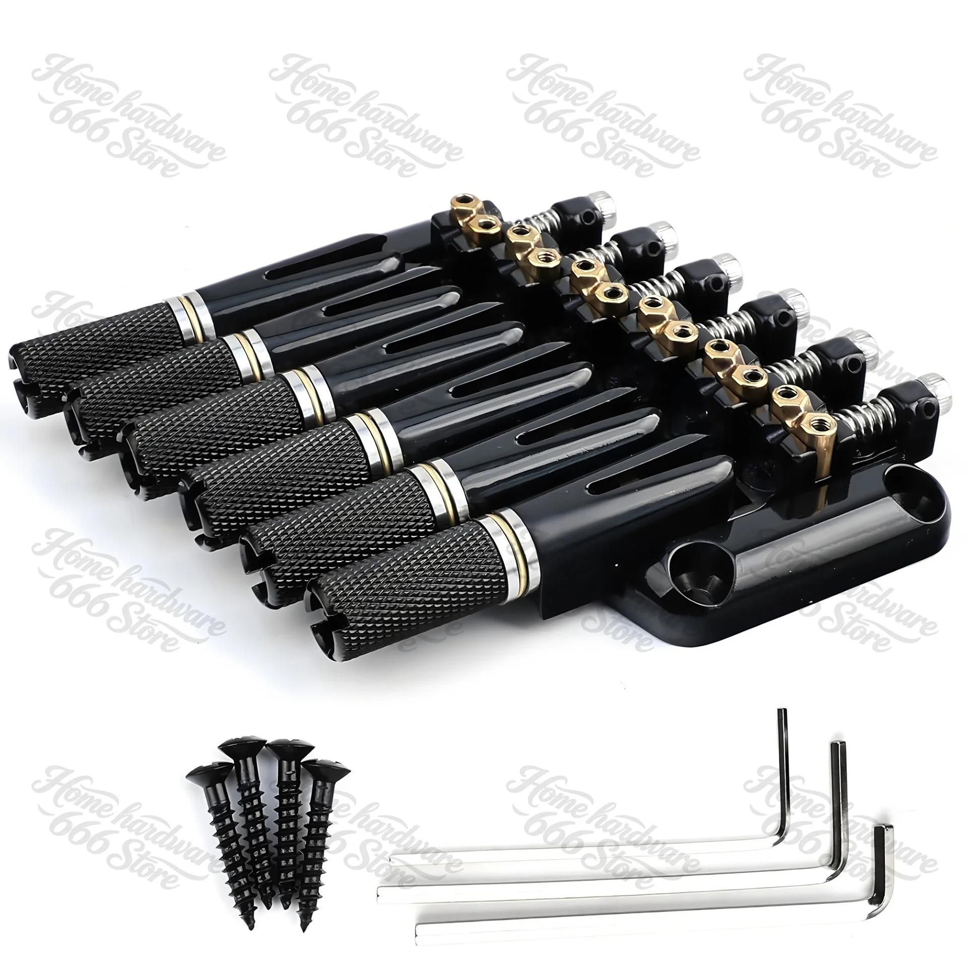 10.5Mm Fan-shaped 6-string Headless Guitar Lower Piano Bridge Brass Saddle, Diagonal Lower Horse Pull String Plate String Bridge