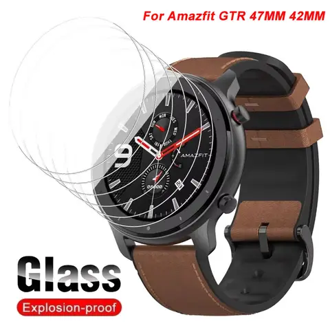 AMAZFIT GTR 42mm 47mm 9H 용 강화 유리 AMAZFIT GTR 커버 Smartwatch 필름 용 프리미엄 스크래치 방지 스크린 보호 필름