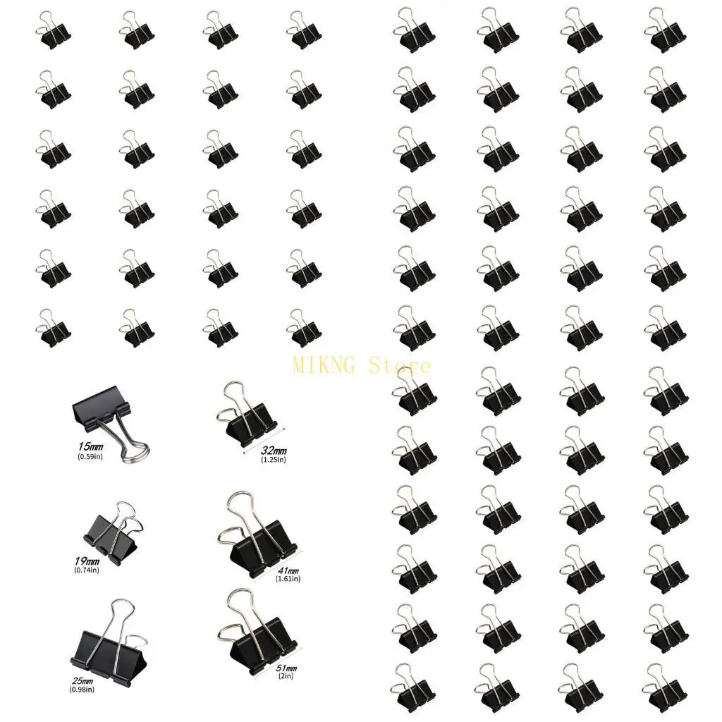 24 stuks roestvrij staal opvouwbare clip bestand papierklemmen metalen staart clip verkoop