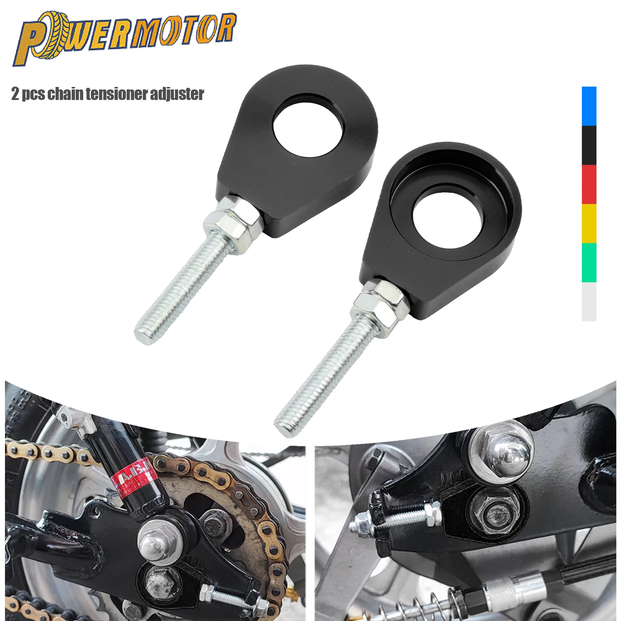 

12mm/15mm Motorcycle Rear Wheel Axle Hole Chain Tensioner Adjuster For Honda Yamaha DirtBike Enduro Motocross Modification Parts
