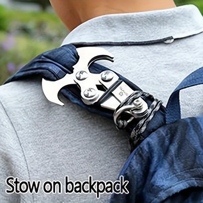 Stainless Steel Folding Grappling Hook - Durable & Deployment, Versatility in Outdoor Adventures & Emergency Tool for Hiking