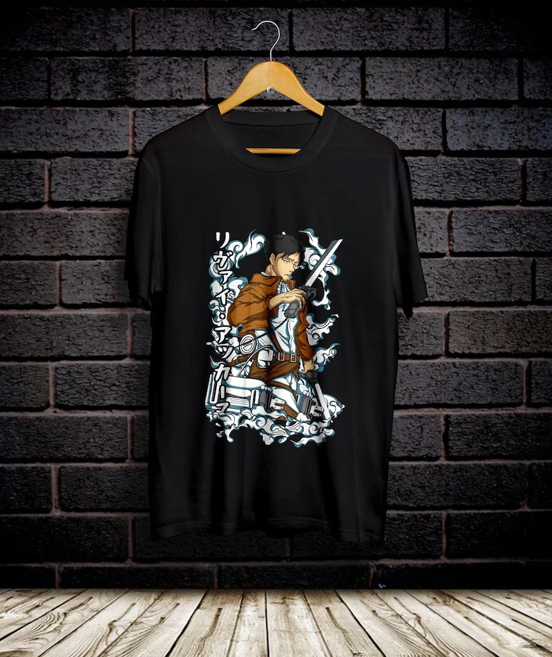 camiseta-attack-on-titan-levi-smoke