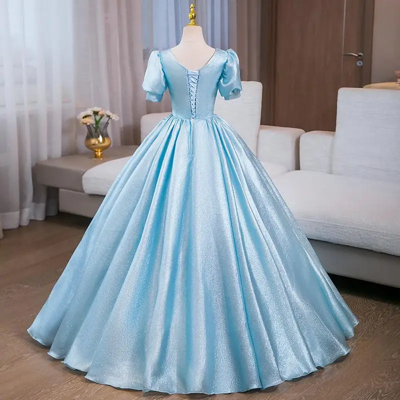 Customized Ball Gown Quinceanera Dresses Appliques Puff Sleeves Prom Birthday Party Gowns Formal Vestido De Anos Sweet 16