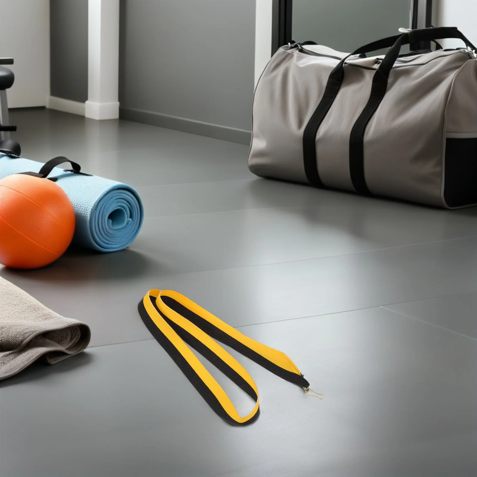 

20Pcs Snap Clip Medal Lanyards Yellow Black Striped Flat Neck Ribbons Sports Competitions Meetings Party Awards Ribbon Holder