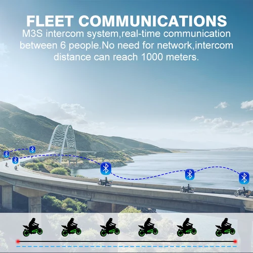 Imagen 2 del producto Maxto M3S DVR interfono casco de motocicleta auriculares Bluetooth intercomunicador lente impermeable WiFi 1440p grabadora de vídeo