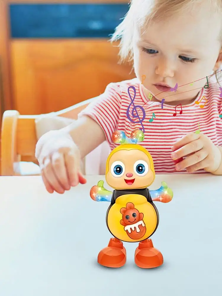 ألعاب كهربائية للرقص على شكل نحلة ألعاب موسيقية نحلة كرتونية مع أضواء وموسيقى ألعاب تعليمية تفاعلية للتعلم في مرحلة ما قبل المدرسة