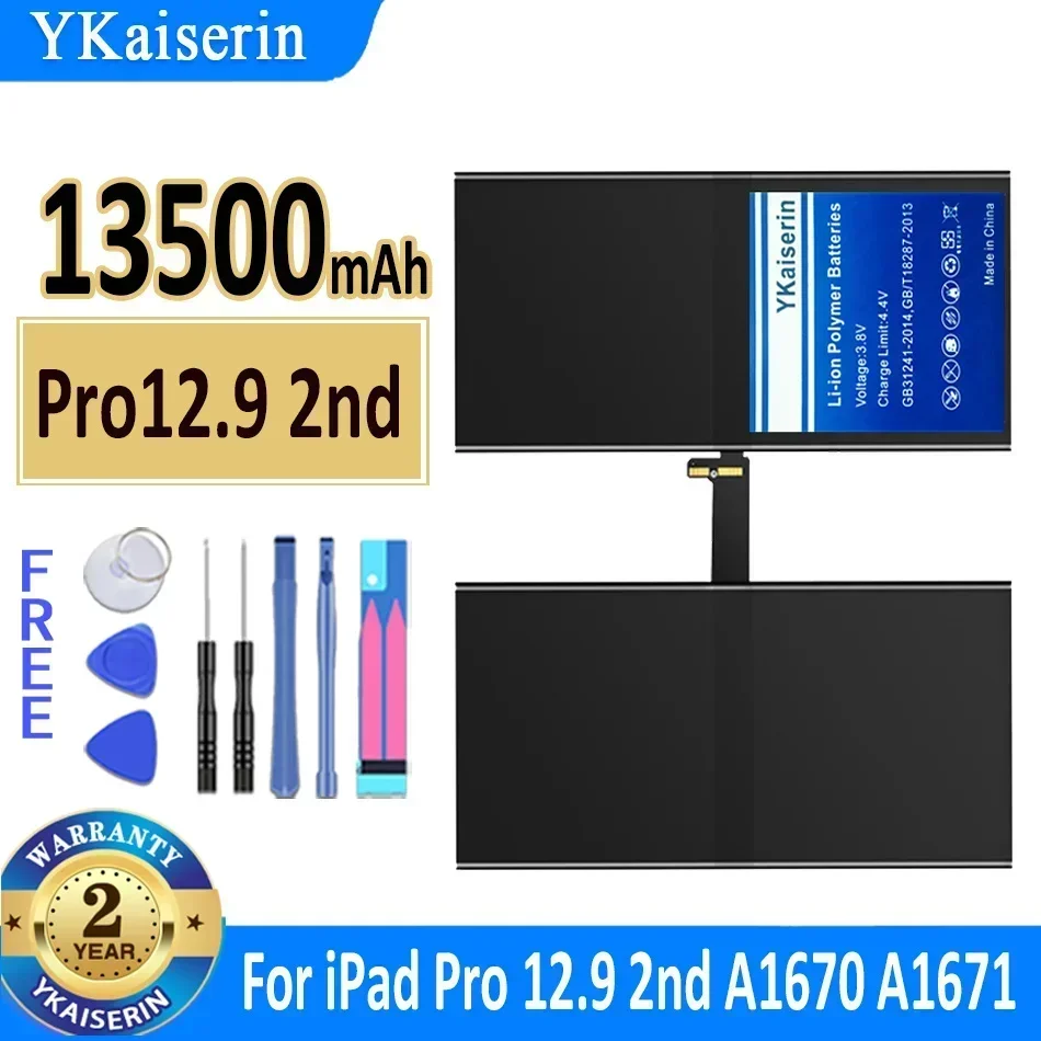 YKaiserin Battery For ipad Pro 9.7 10.5 11 2020 2021 2018 12.9 1st 2nd 3rd A2228 A1980 A1673 A1584 A1670 A1701 A1709 A1983 A1876