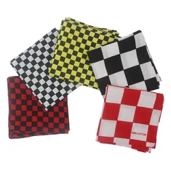 Checkerboard Racing Flag Bandanas Men Women Racing Party Face Cover Mask Cotton Plaid Checkered Headband Neck Scarf Sun Shield