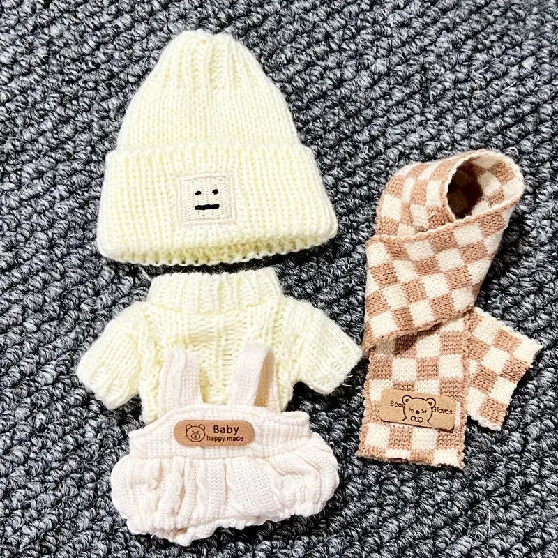 Labubu V1 V2 Clothes Outfit Accessories For 17cm Doll Fashion Costume Play House Toy Kpop Idol Dolls Casual Plaid Overalls Gift