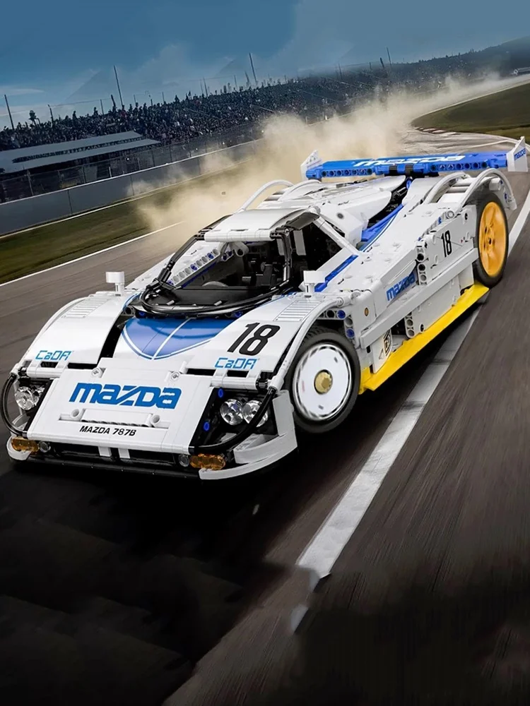 Klemmbausteine Technisches 787B 1:10 Langstrecken-Rennwagen Baustein-Set Hypercar Supercar Fahrzeug-Modellbausatz Spielzeug für Erwachsene und Kinder Geschenk 1797 Teile