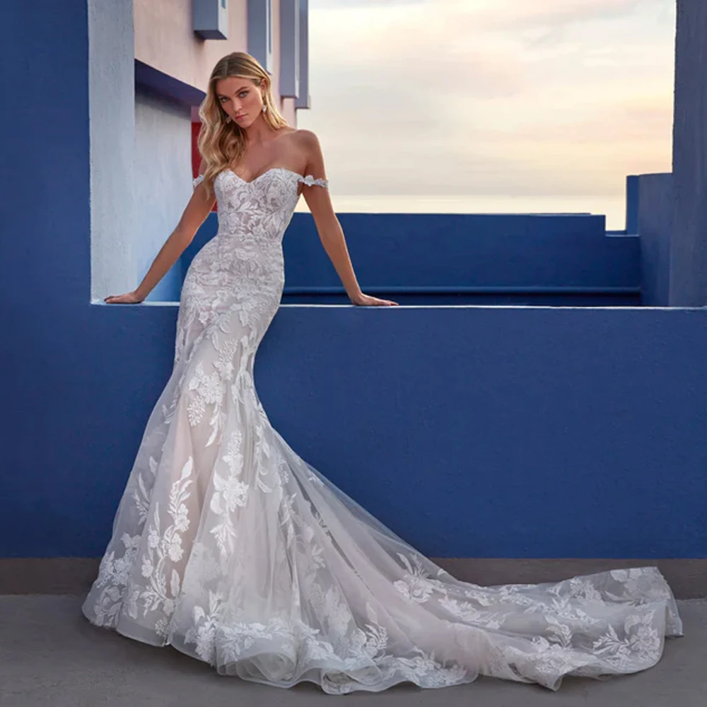 Özelleştirilmiş A Line Gelinlik Dantel Şampanya Scoop Gelin Törenlerinde Kadınlar için 2025, Yaz Yumuşak Tül Vestido De Novia Yeni