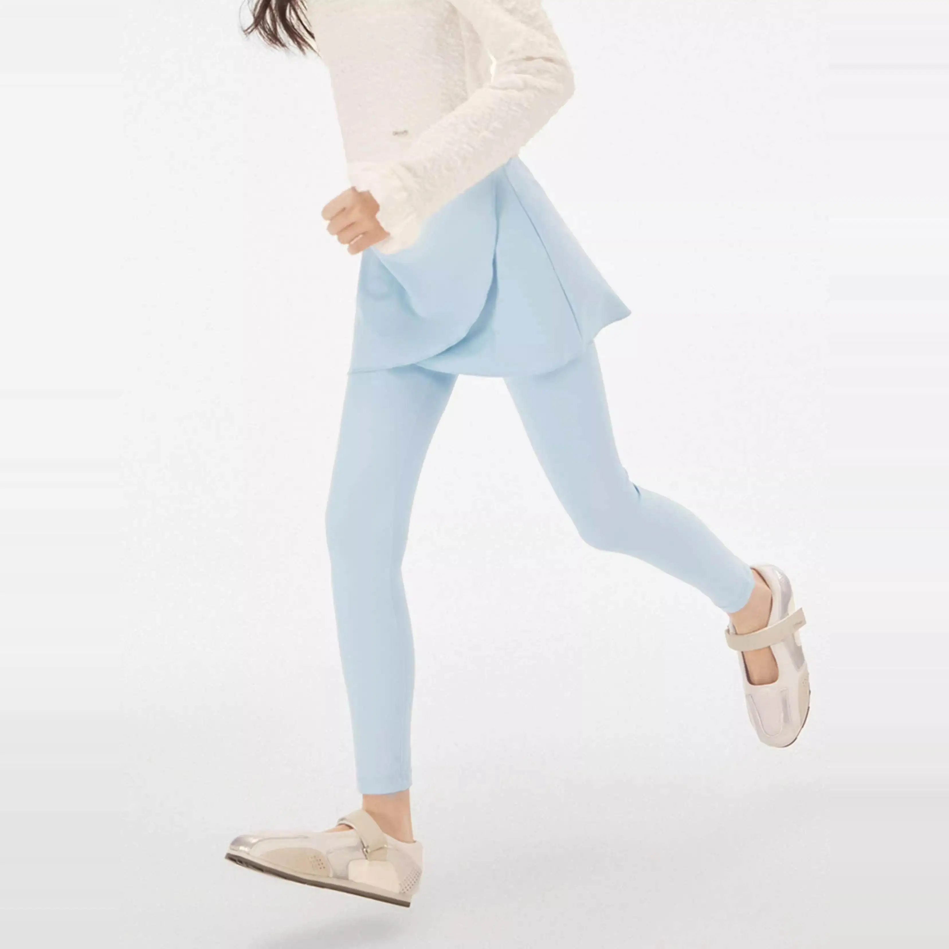 Girls' Shark Pants High Elasticity Peach Fake Two Piece Slant Piece Tight Edge Sports Pants Skirt Underpants Yoga