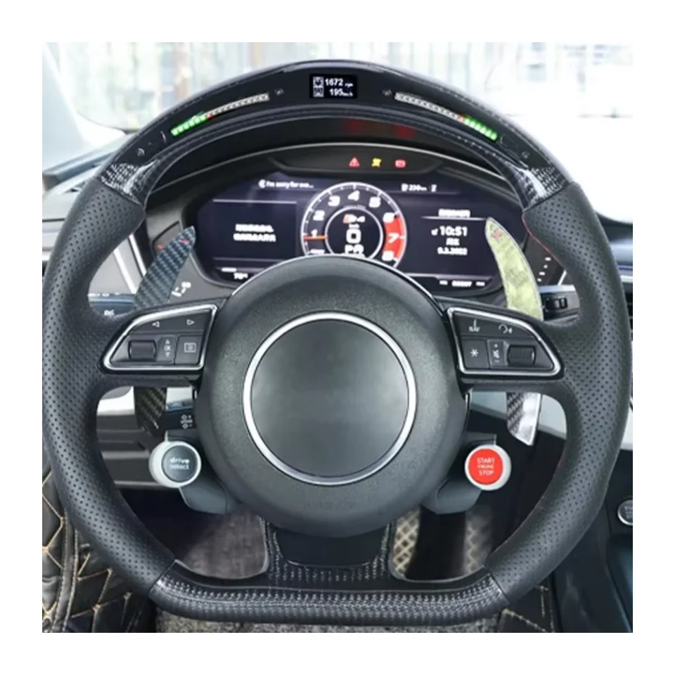 

Carbon Fiber LED Steering Wheel Fit for AUDI Q3 Q5 Q7 Q8 RSQ3 RSQ5 A3 Q5 R8 TT Mk2 Mk3 8N RS TTS TTRs RS3 Steering Wheel AA