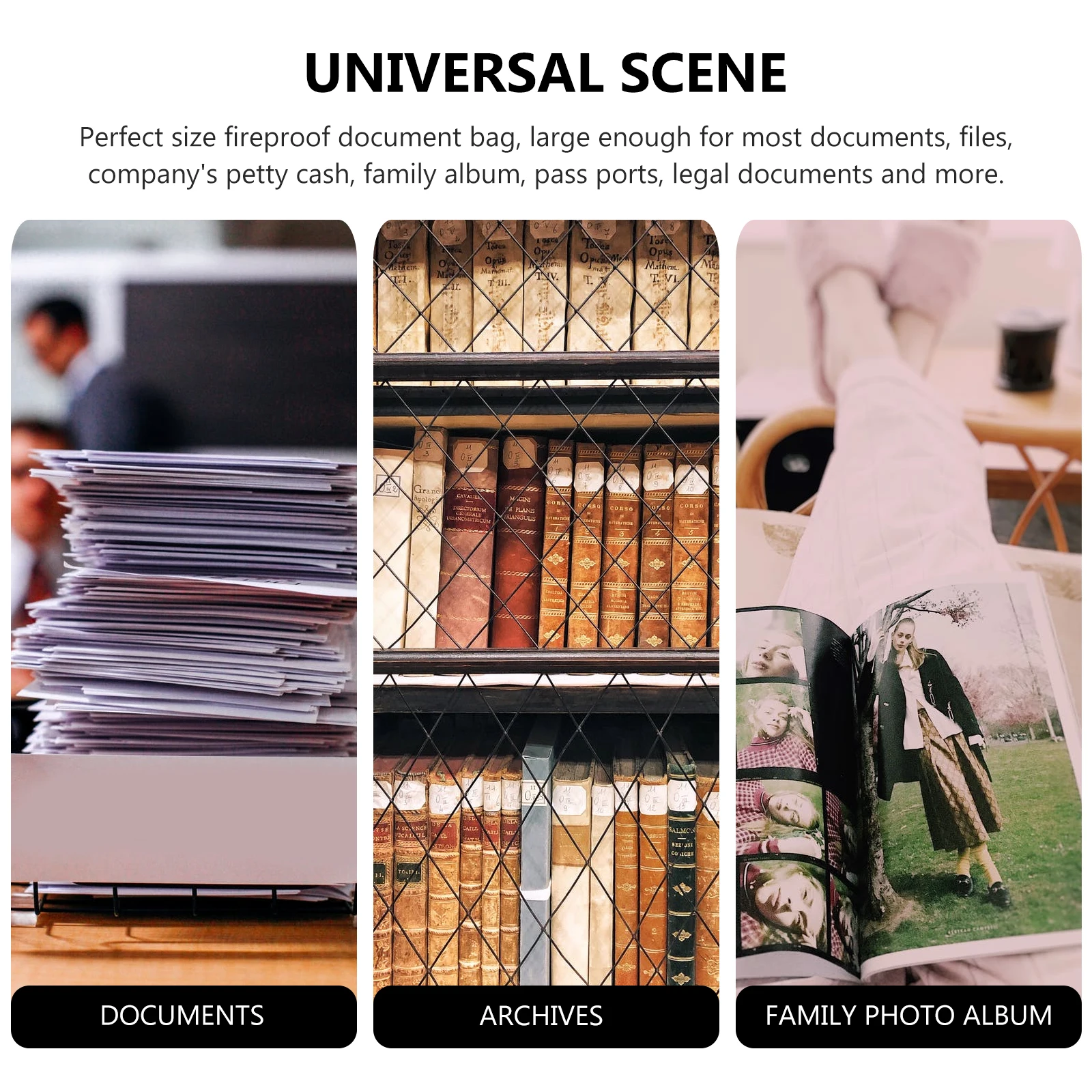 

Fireproof Document Bag High Temperature Resistance Fiberglass Zipper Protection Large Size File Folder Stylish Business Clutch