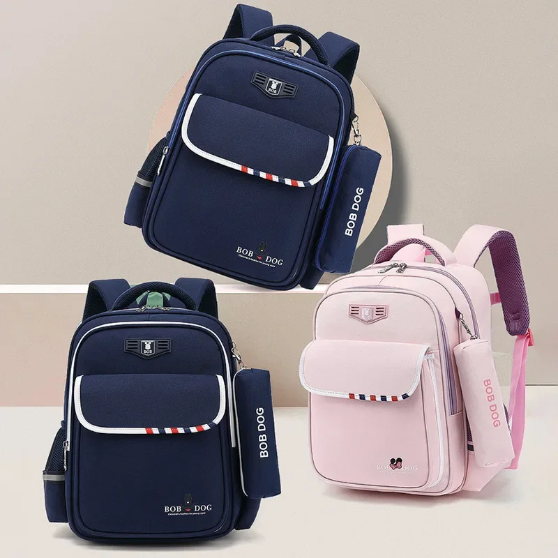 Student schoolbag children backpack boys and girls reflective strip safe light burden reduction wear-resistant spine protection