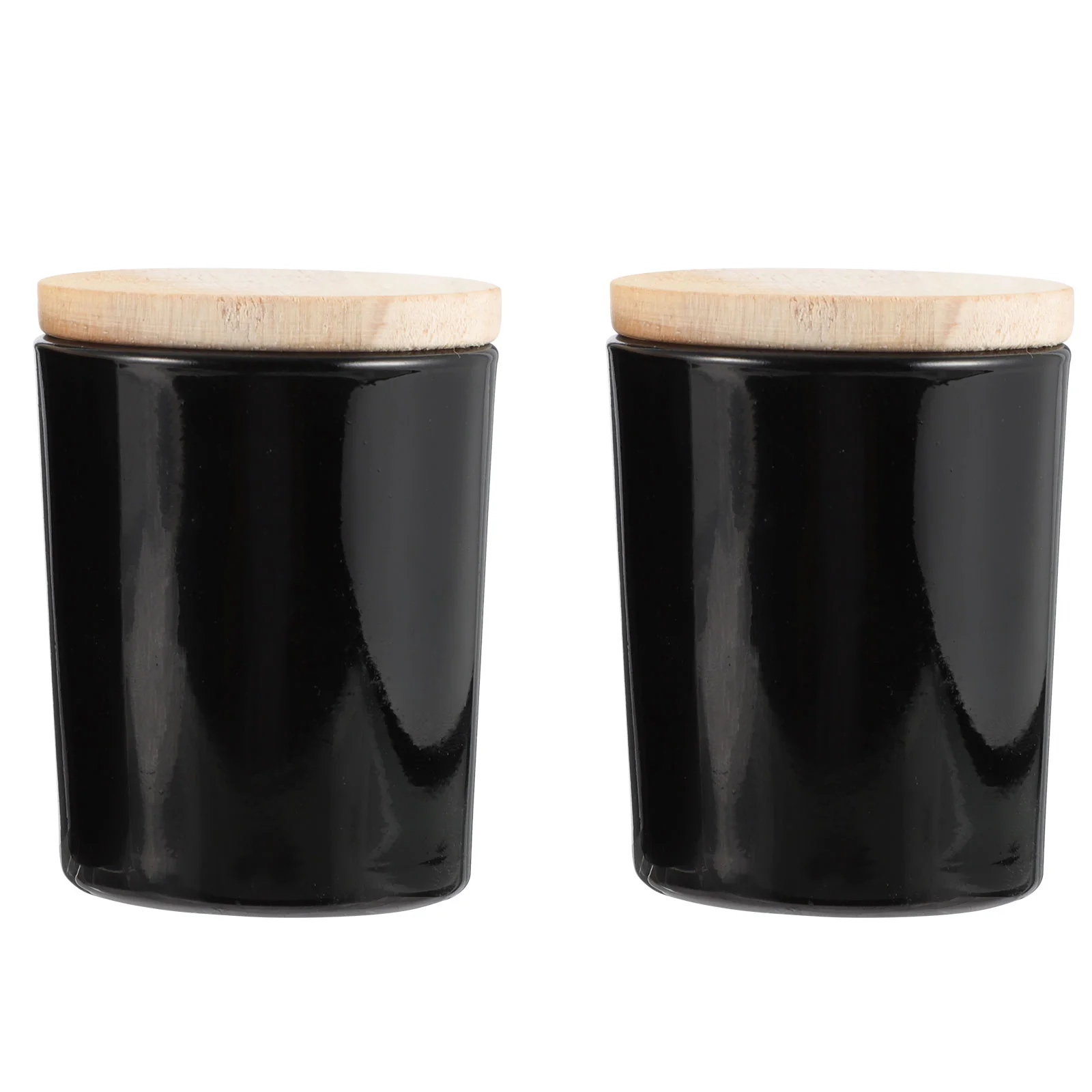 

2 Pcs DIY Cup Two Compartment Condiment Container Candles Black Scented Tin Glass Child