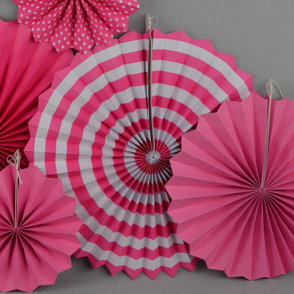 Kinder Jungen Mädchen 1. Geburtstag Party-Deko Blau Rosa Set Gemischte Größen Faltbare Papierfächer Hochzeitszeremonie Events Feiertagsdekoration – Detail 14