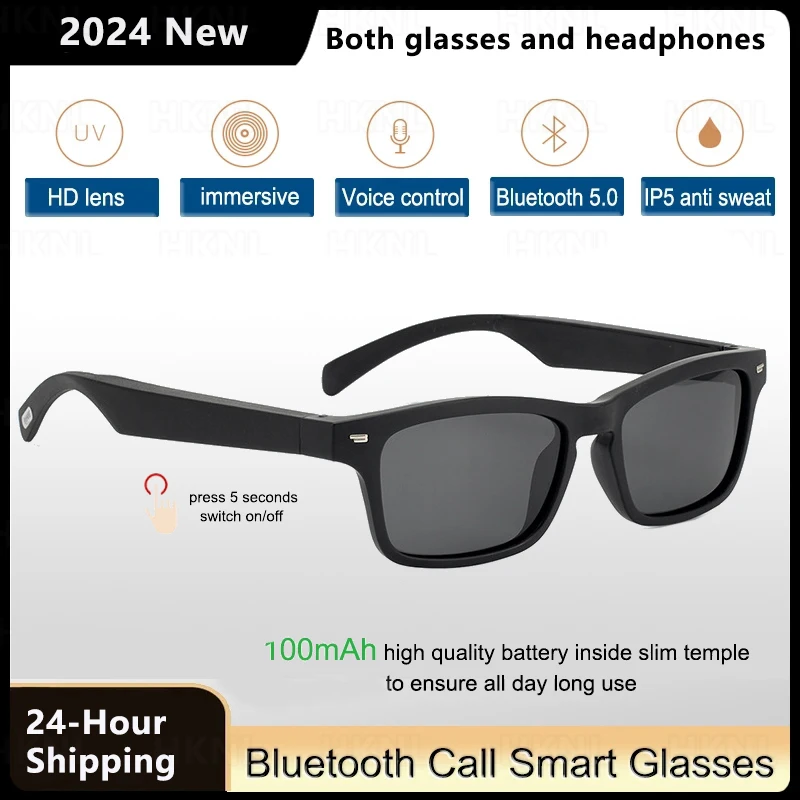 

2024 Smart Glasses Wireless Bluetooth Music Glasses Smart Anti-Blue Light HD Bluetooth Call Outdoor Sports Polarized Sunglasses