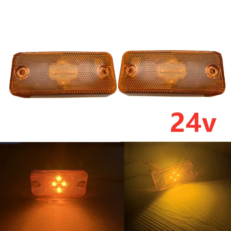 2 pçs led 24v sinal de volta luz marcador lateral para daf para volvo fl para renault lâmpada marcador lateral 20480486