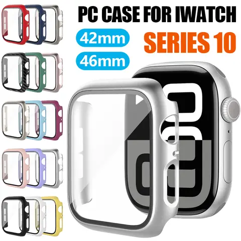 Apple Watch Series 10 IWatch Ultra/Ultra 42/46mm 무광택 범퍼 42/46mm 보호 커버용 유리 + 쉘 화면 보호기