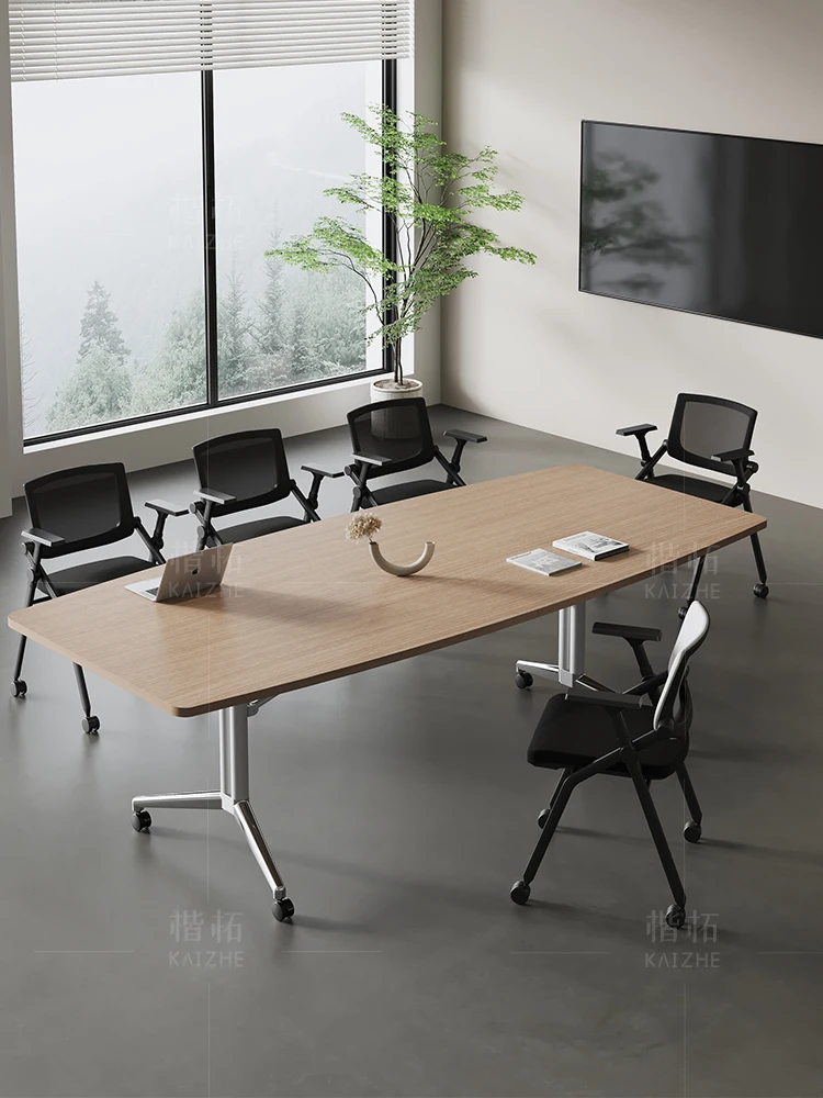 Folding conference table desk removable long oval