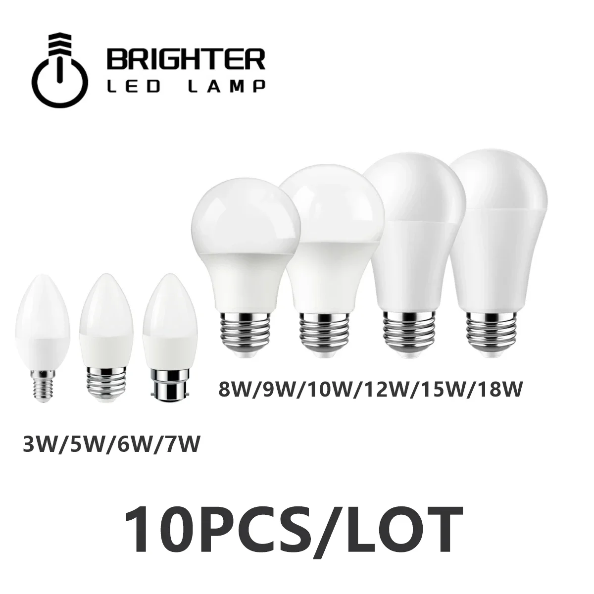 

Factory promotion LED bulb lamp candle lamp 220V 3W-18W E27 E14 B22 high lumen warm white light for kitchen living room study