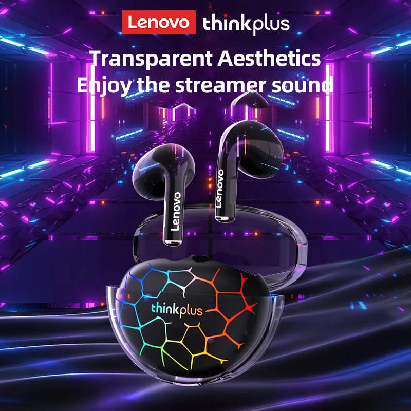 เดิม Lenovo LP80 PRO RGB ไร้สายบลูทูธ5.3หูฟัง HIFI Dual Host ชุดหูฟังลดเสียงรบกวนหูฟัง Gradient Glow ใหม่