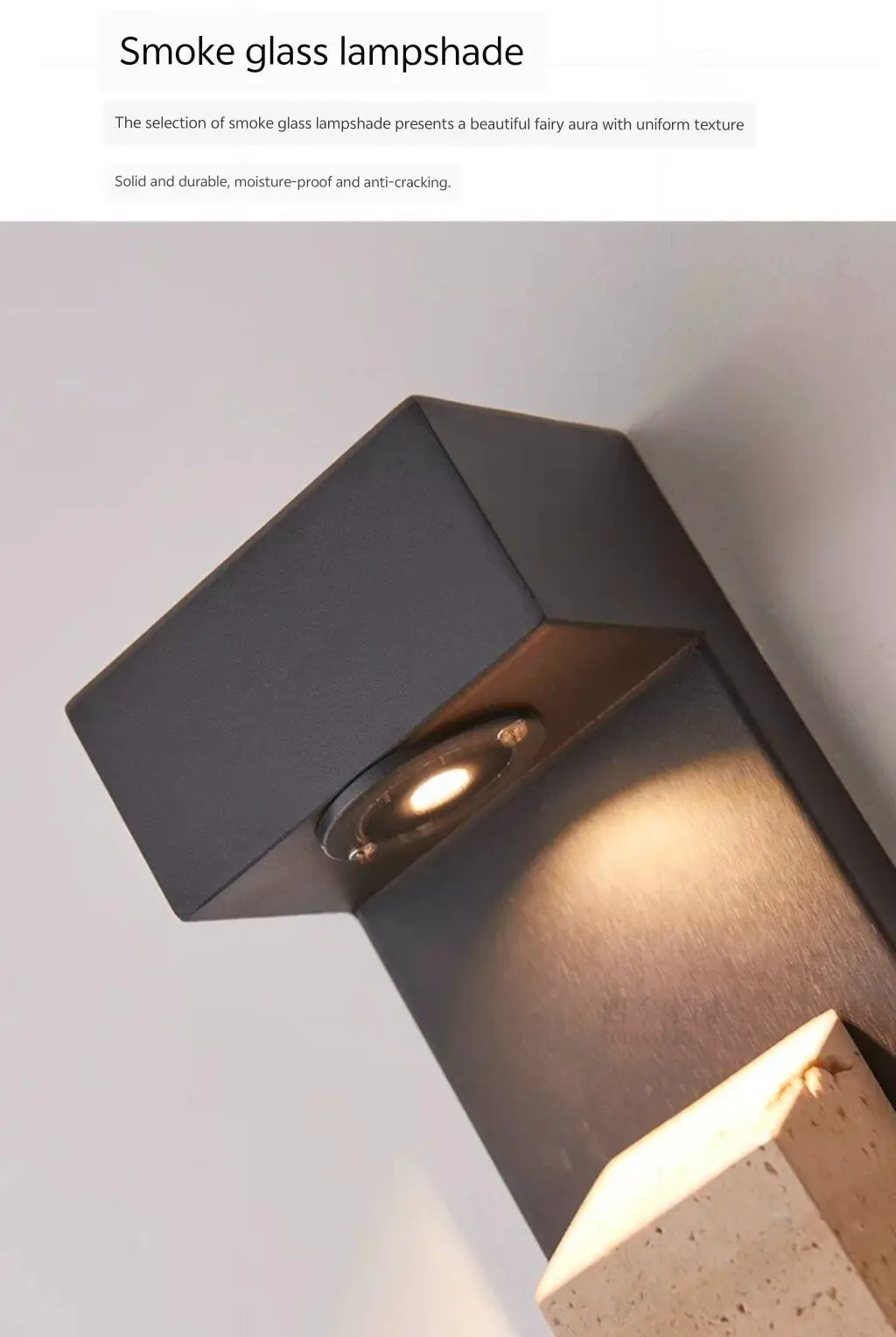 Outdoor waterproof long strip wall lamp, high end yellow limestone wall lamp, courtyard garden villa courtyard gate wall lamp