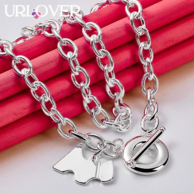 

URLOVER 925 Sterling Silver Cartoon Animal Dog Pendant Chain Necklace For Woman Party Wedding Fashion Jewelry Birthday Gifts