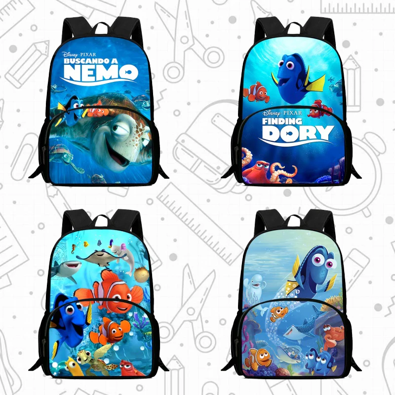 

Школьный рюкзак с передним карманом, школьные сумки Nemo с героями мультфильмов для мальчиков и девочек, прочный детский рюкзак для школьников