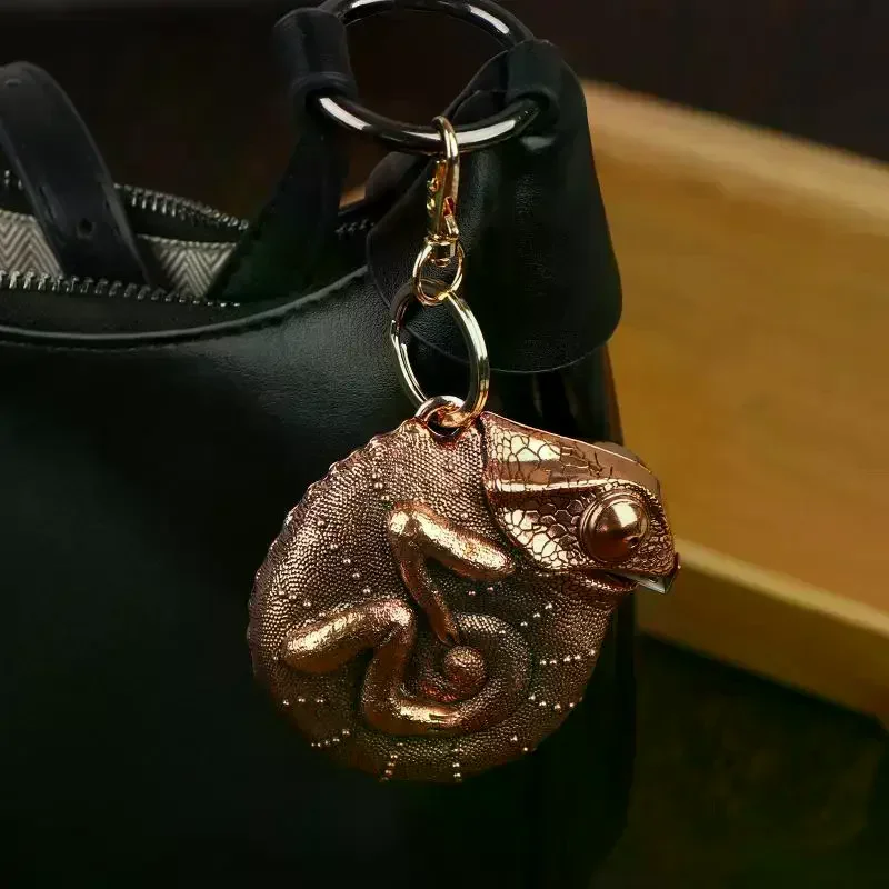 Chameleon Tape Measure Steel Ruler With Keychain Portable Realistic Animals Pendant Measuring Tool