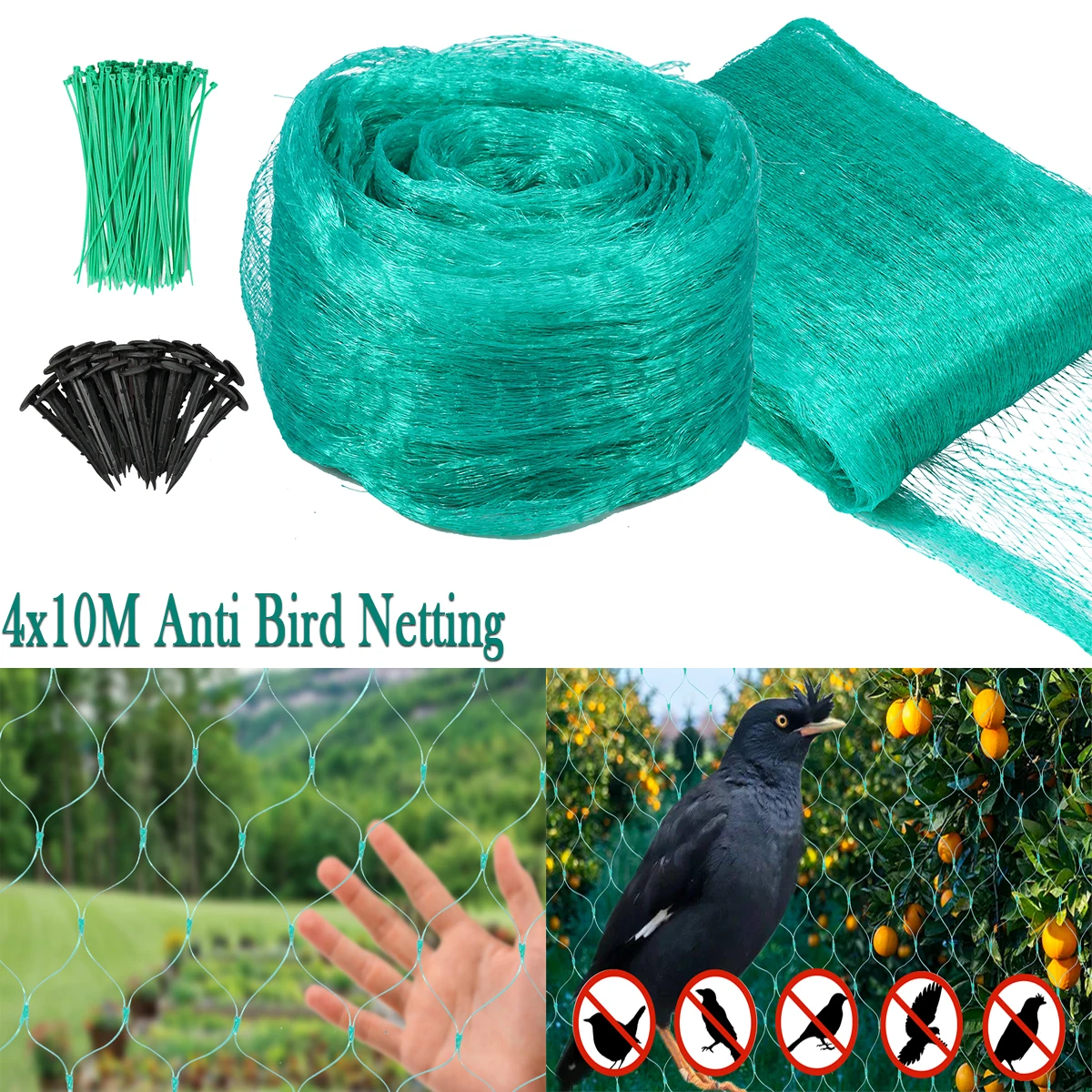 2 Упаковки, 4x10 М, Зеленая Полиэтиленовая Садовая Сетка, Защитная Сетка Для Птиц Для Овощей 2 Упаковки, 4x10 М, Зеленая Полиэтиленовая Садовая Сетка, Защитная Сетка Для Птиц Для Овощей
