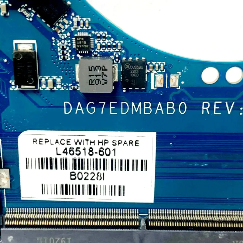 Laptop Motherboard para HP 15-CS, L46518-601, L46518-501, L46518-001, DAG7EDMBAB0, I7-8565U CPU, N17P-G0-K1-A1, GTX1050, 100% Teste