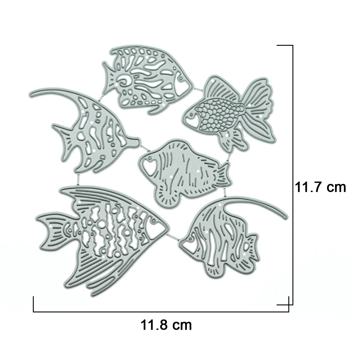 Multi Tropical Fish Angelfish Metal Cutting Dies For DIY Clip Art Card Scrapbooking Photo Album Decorating Cutter Stencil