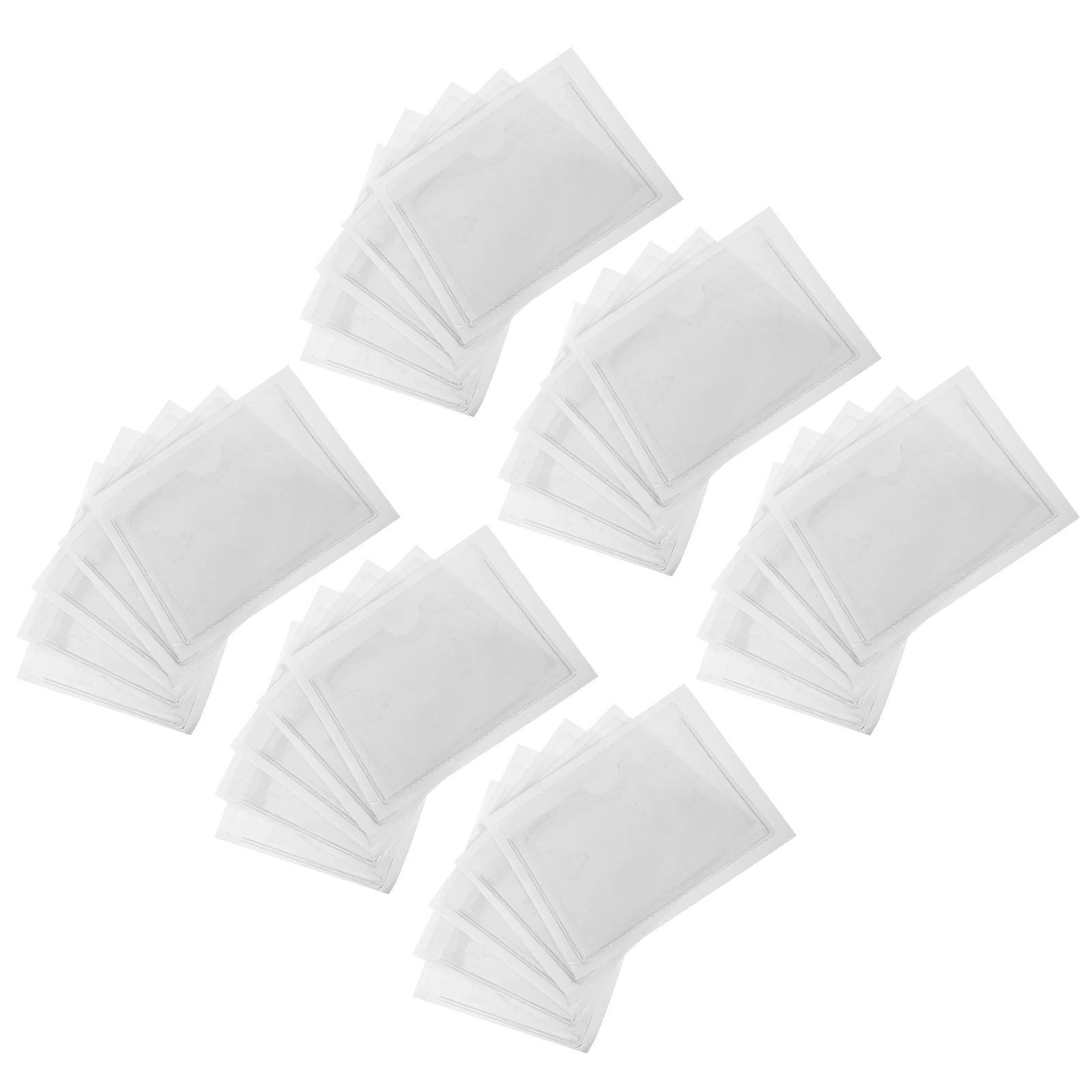 

50pcs Pvc Label Pockets Clear Self-Adhesive Card Sleeves For Office Organization Transparent Index Card Holders Plastic
