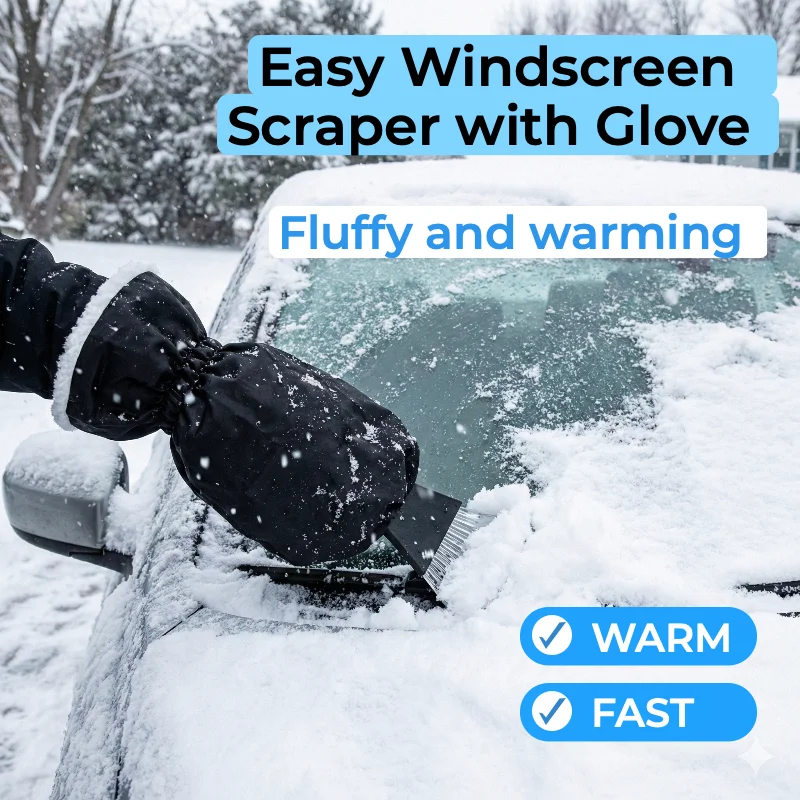 Ultra Fast Car Ice Scraper Warming Windscreen Scraper with Glove Car Innovative Windscreen Scraper Car with Ice Breaker Function