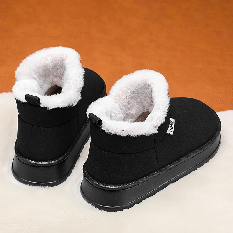 Las mejores botas peludas de invierno para hombre, zapatos de casa de felpa esponjosos para hombre, zapatos antideslizantes de algodón a la moda para exteriores, zapatillas de deporte con plataforma de piel para hombre 45