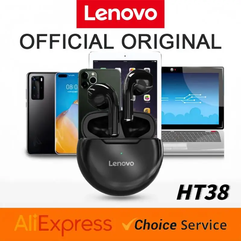 TWS-наушники Lenovo HT38 с поддержкой Bluetooth 5,0 и сенсорным управлением